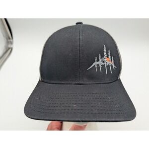 Larix T6 Pro Trucker Hat Black Grey Mountain Pine Tree Snapback Mesh Cap
